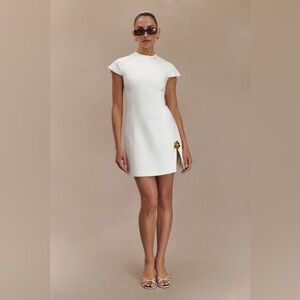 MESHKI Remi Suiting Mini Dress With Floral Hardware